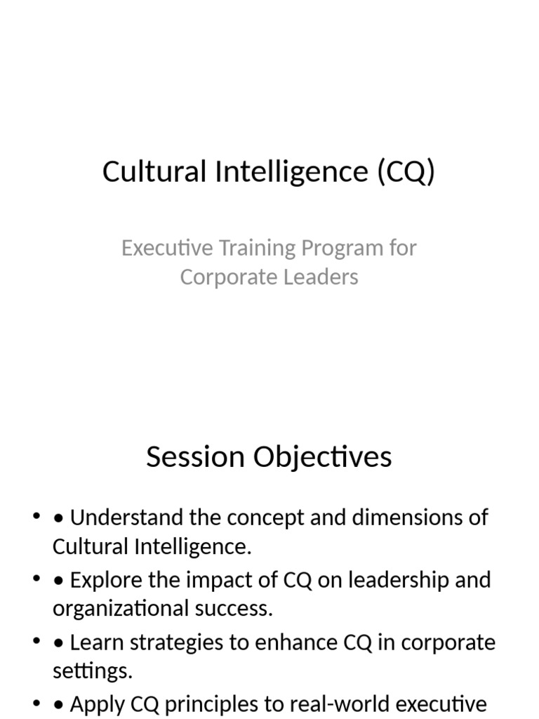Enhance Cultural Intelligence for Leaders | PDF | Leadership | Social ...