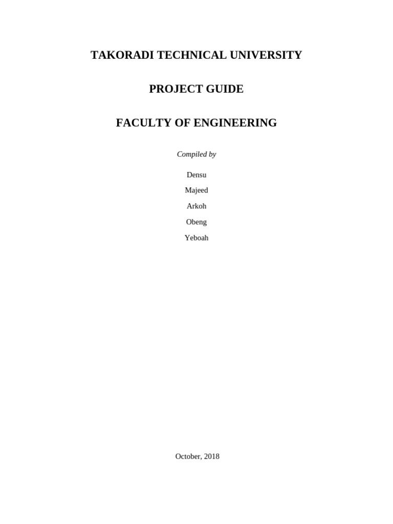 Takoradi Technical University Project Guide | PDF | Data | Citation