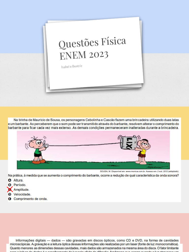 Questões Física ENEM 2023 | PDF
