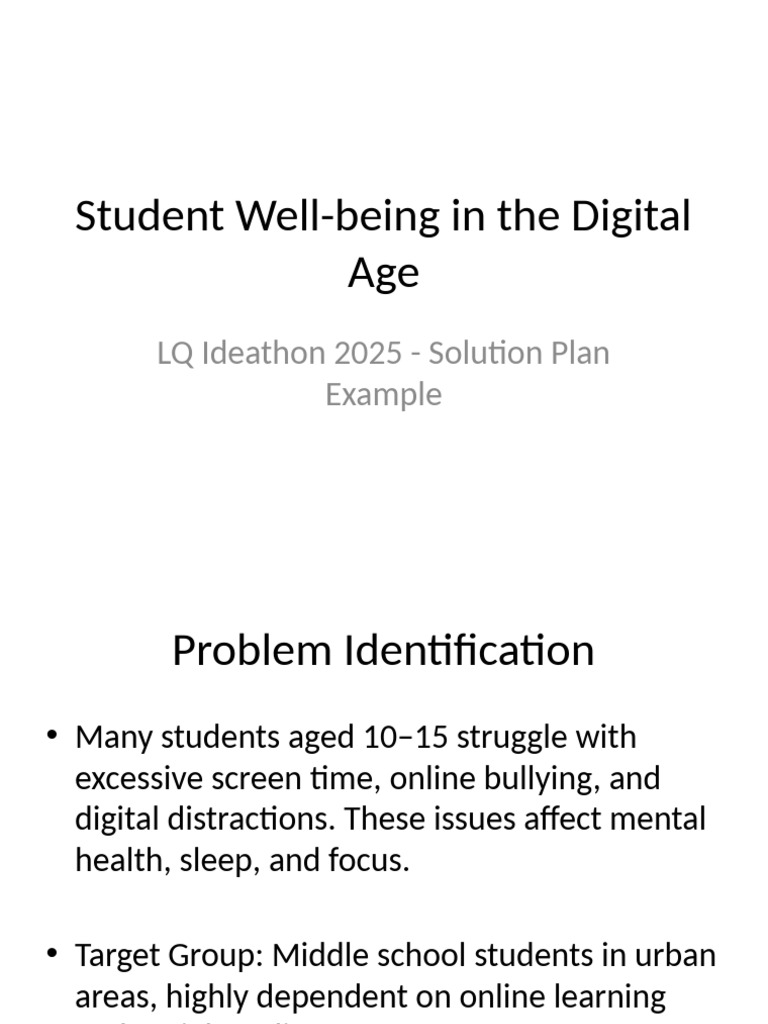 Digital Well-being App for Students | PDF
