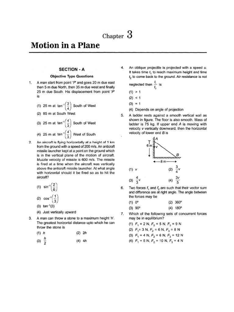 Chapter 3 Motion in A Plane | PDF