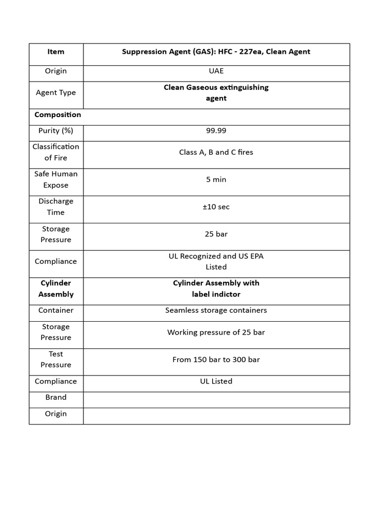 HFC-227ea Clean Agent Fire Suppression | PDF | Valve | Actuator