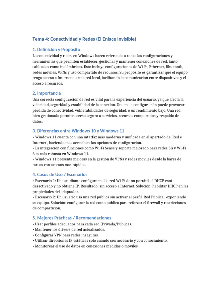 Conectividad y Redes Tema 4 | PDF | Red de computadoras | Wifi