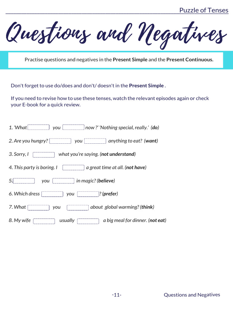 Questions and Negatives | PDF