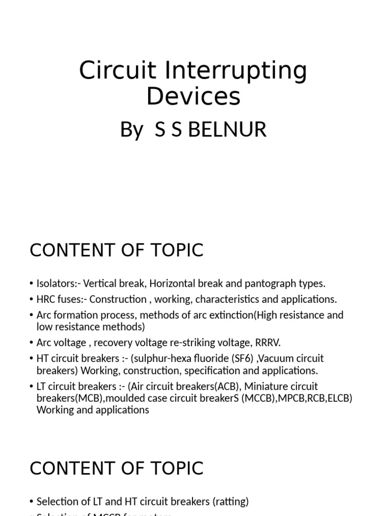 Circuit Interrupting Devices | PDF | Fuse (Electrical) | Electric Arc