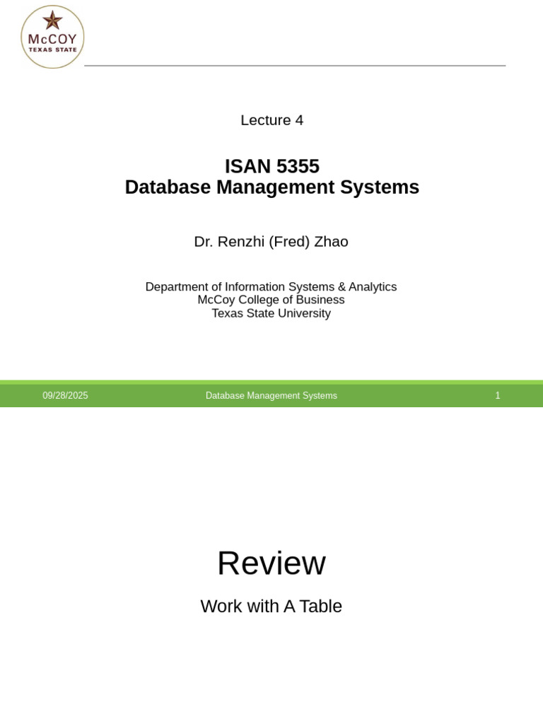 ISAN 5355 - 04 - Work With Two Tables or More | PDF | Databases | Sql
