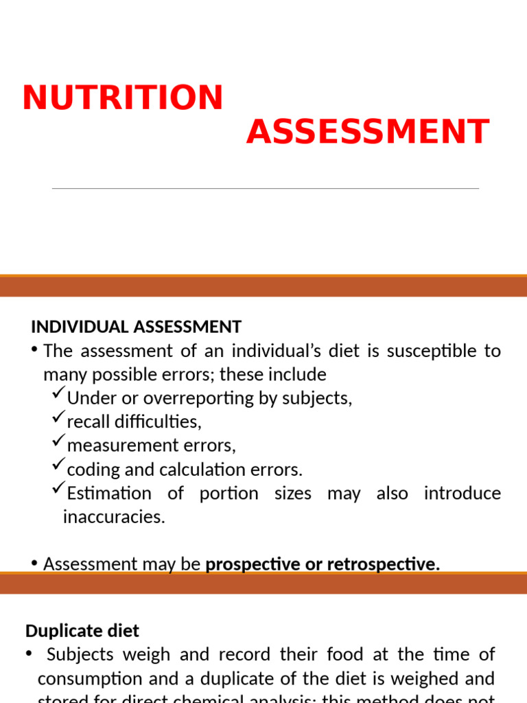Nutrition Assessment Methods Explained | PDF | Body Mass Index | Nutrition
