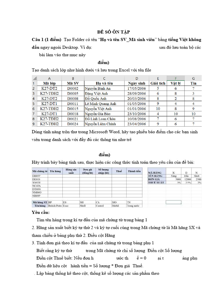 De Thi Tin DC - On Tap 1 | PDF