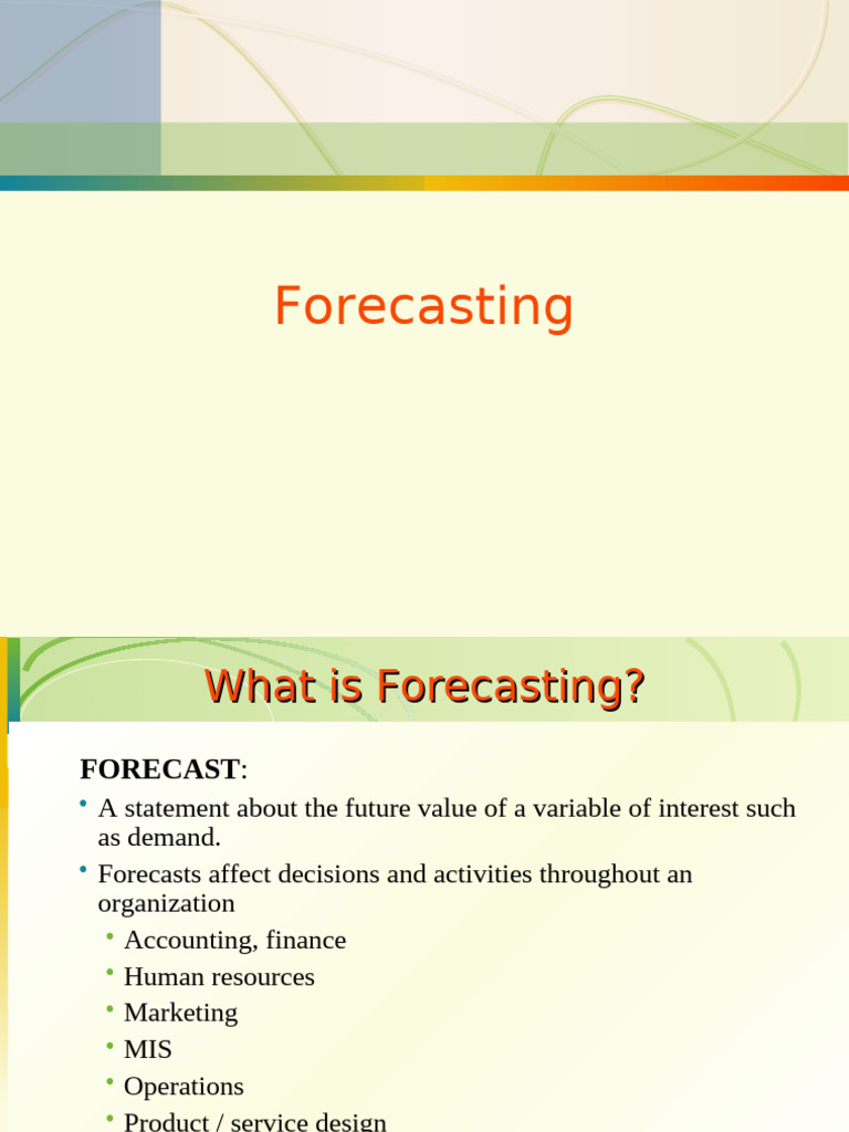 Understanding Forecasting Techniques | PDF | Forecasting | Errors And ...