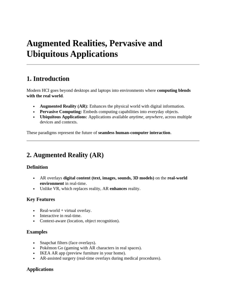 Augmented Reality and Pervasive Computing | PDF | Augmented Reality ...