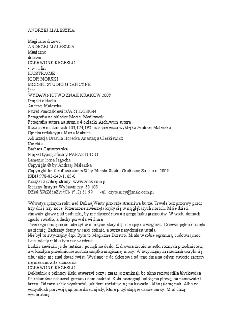 Magiczne Drzewo Czerwone Krzesło Sprawdzian