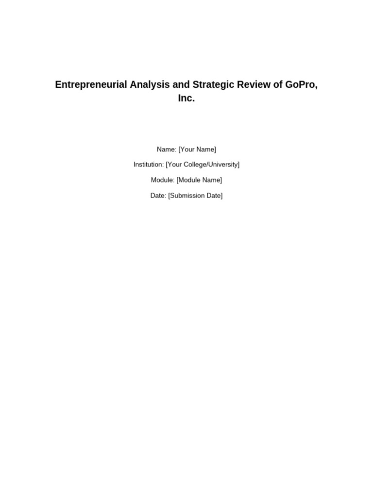 GoPro SWOT Analysis and Strategy Review | PDF | Smartphone | Brand