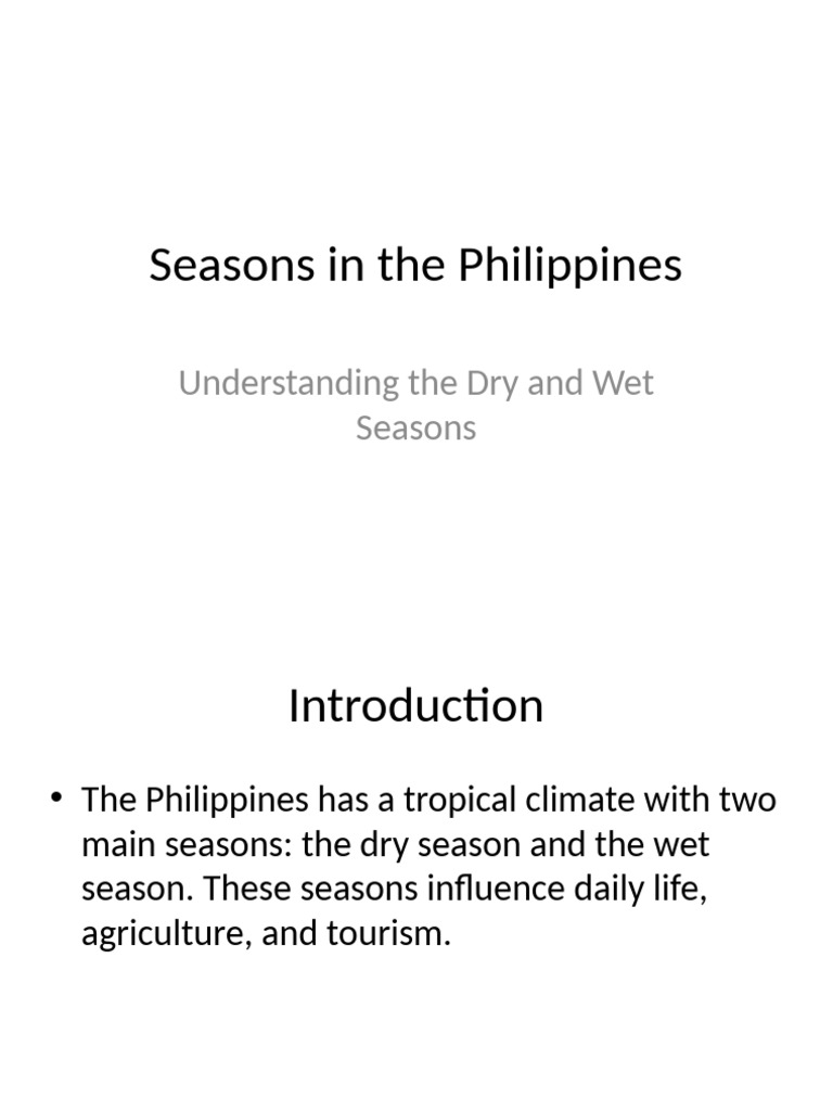 Philippine Dry and Wet Seasons Explained | PDF