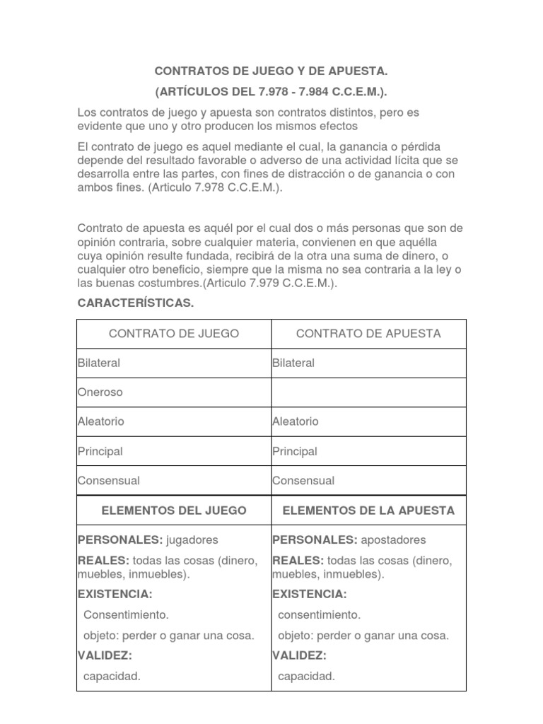 Contratos de Juego y de Apuesta Virtud Gobierno