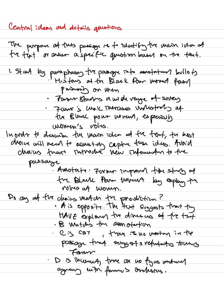 Main Ideas and Details in Text Analysis | PDF | Cognitive Science ...