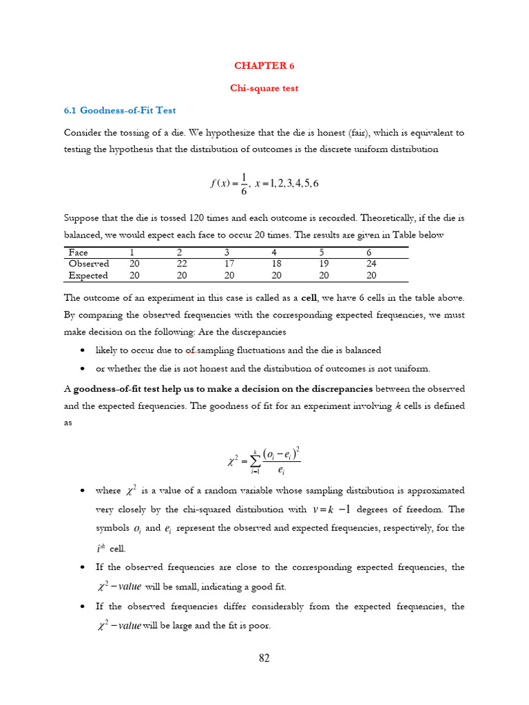 Chi-Square Test for Goodness of Fit | PDF | Analysis Of Variance ...