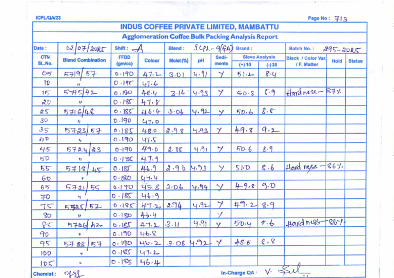 295-2025 Log Sheet | PDF