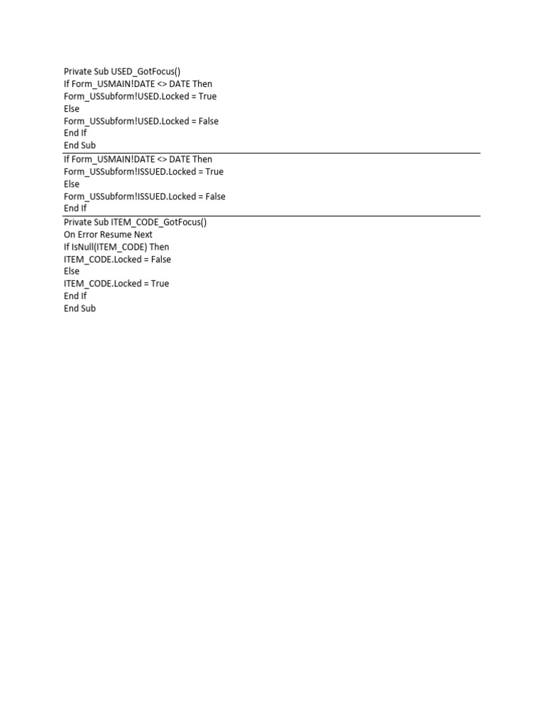 Lock Field in Access | PDF