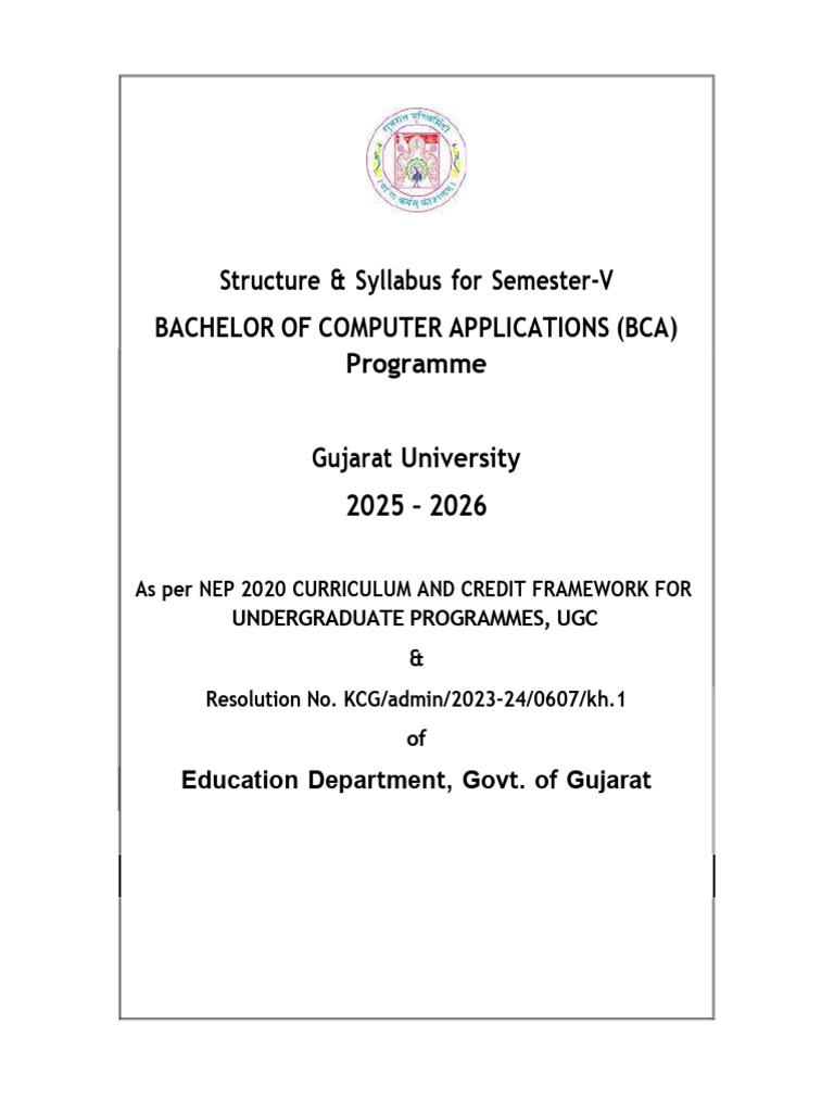 BCA Sem 5 Syllabus - Gujarat University | PDF | Method (Computer ...