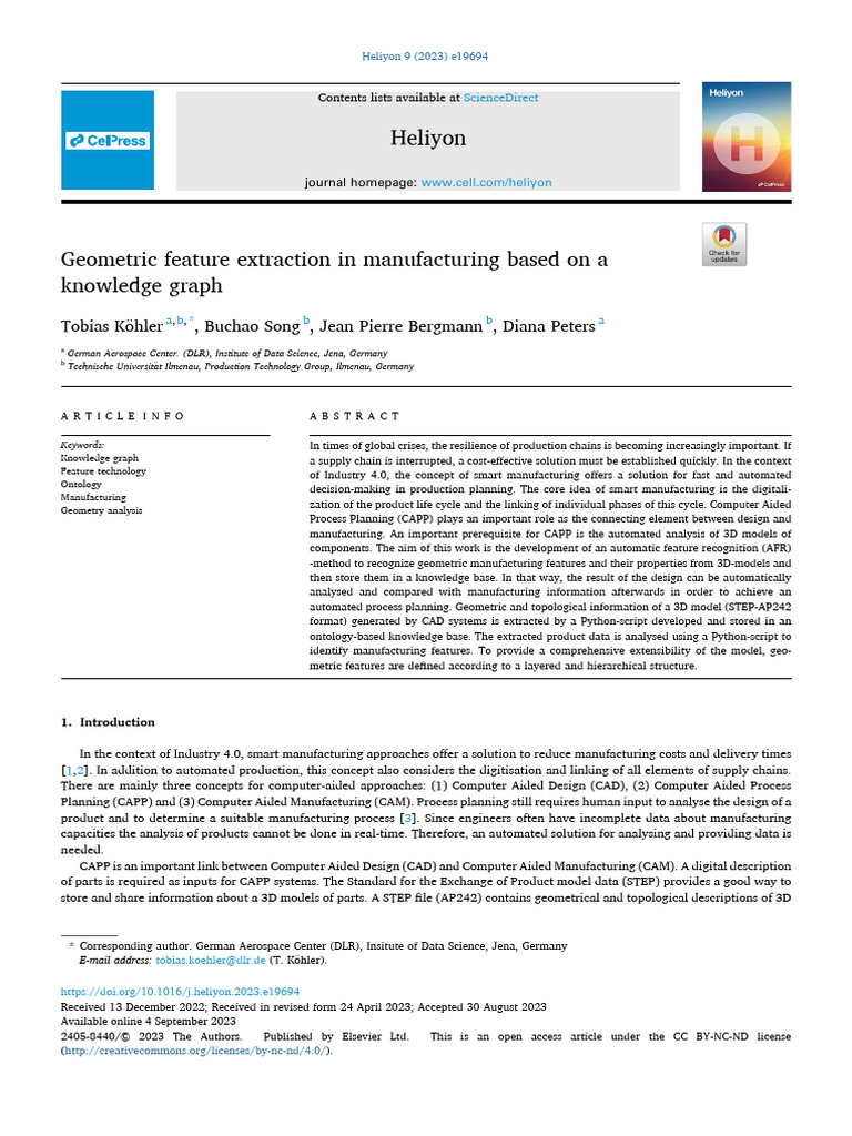 Koehler2023 Geometric Feature Extraction Based On A Knowledge Graph ...