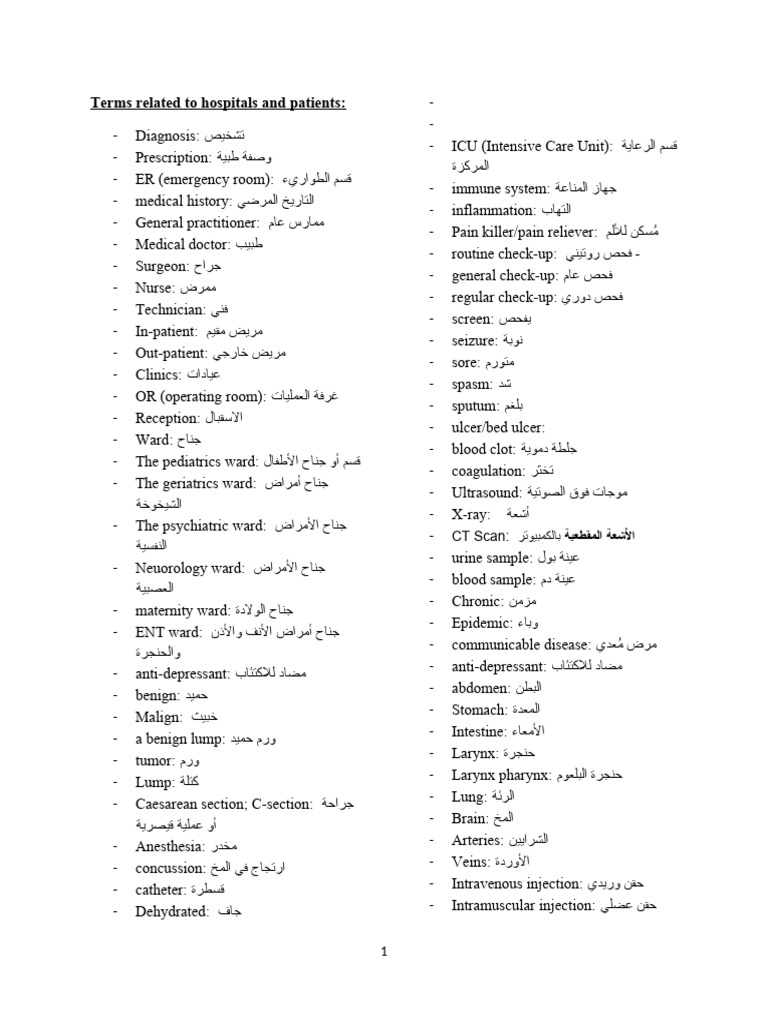 Medical Glossary - Tagged | PDF