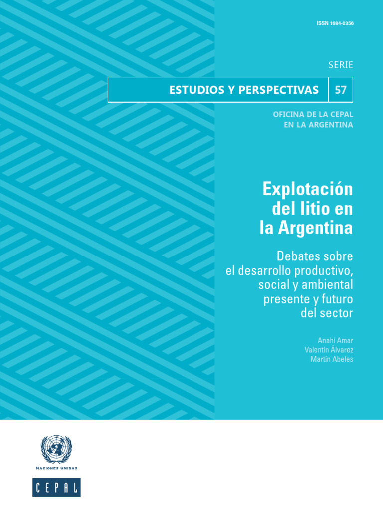 CEPAL A. Amar, V. Álvarez y M. Abeles, Explotación Del Litio en La ...