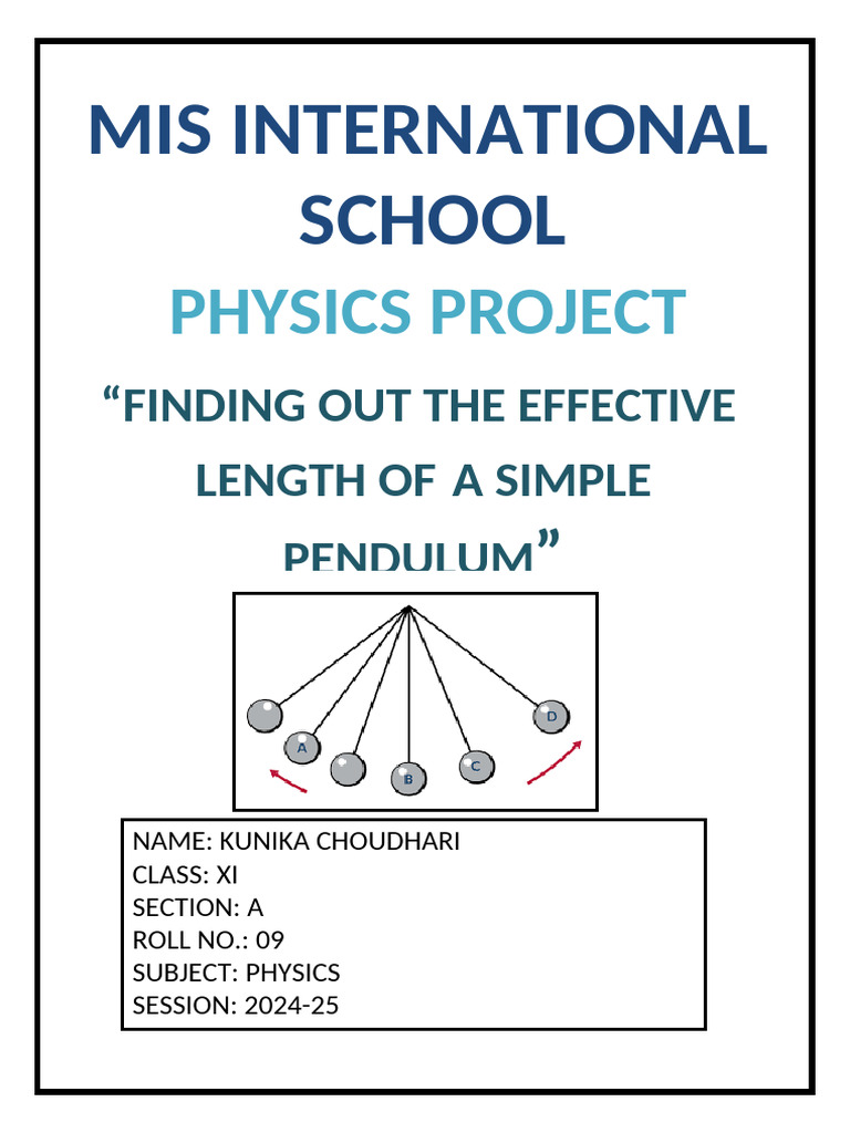 Physics Project XI | PDF | Pendulum | Oscillation