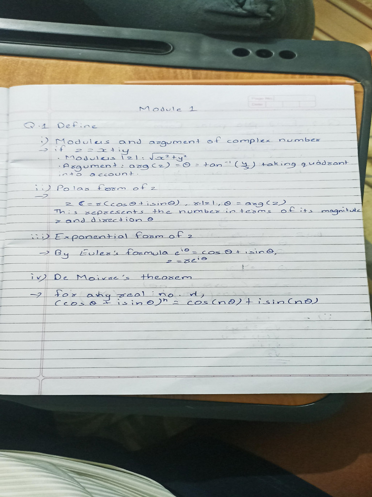 Modulus and Argument of Complex Numbers | PDF
