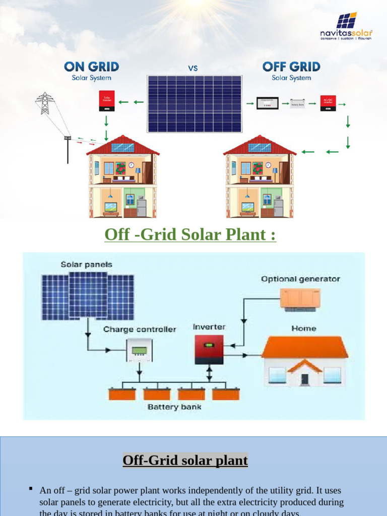 Off-Grid vs On-Grid Solar Systems Explained | PDF | Solar Power ...
