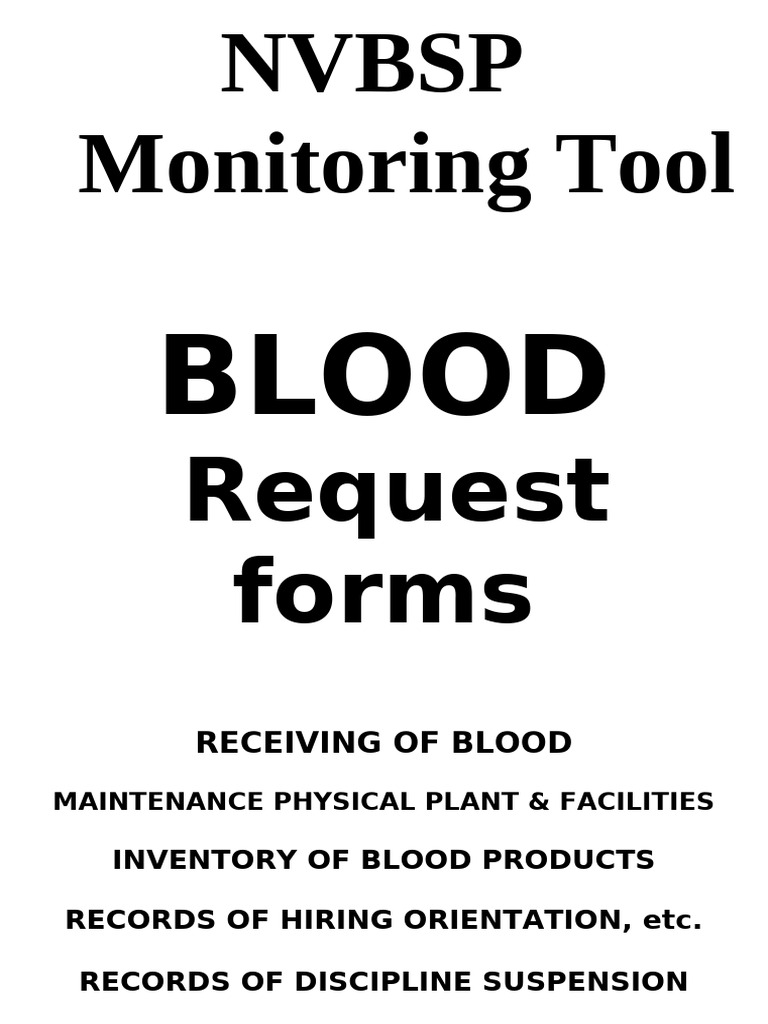 Blood Management Monitoring Tool | PDF