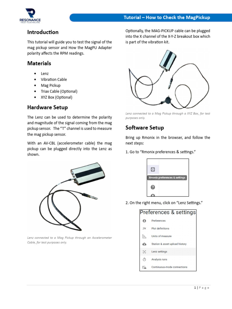 Test Mag Pickup Sensor Signal Guide | PDF | Switch | Electric Current