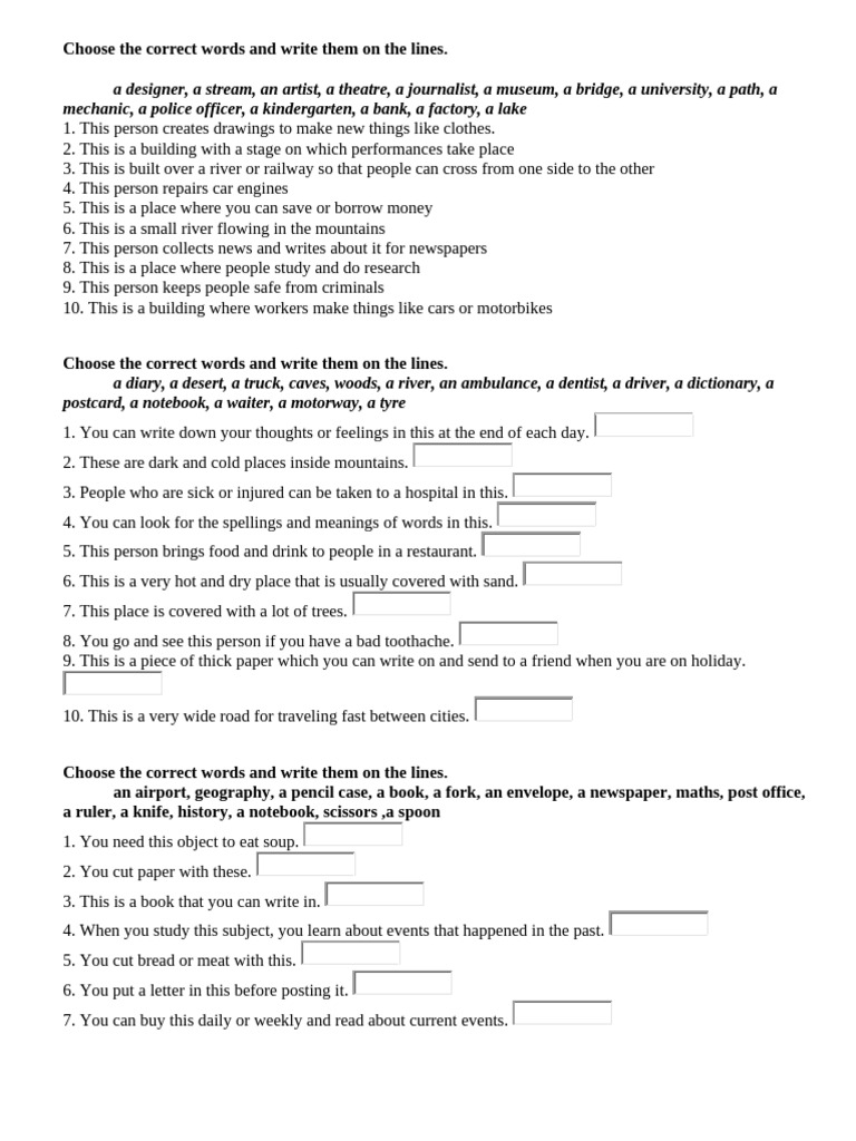 Vocabulary Word Choices for Kids | PDF | Cakes