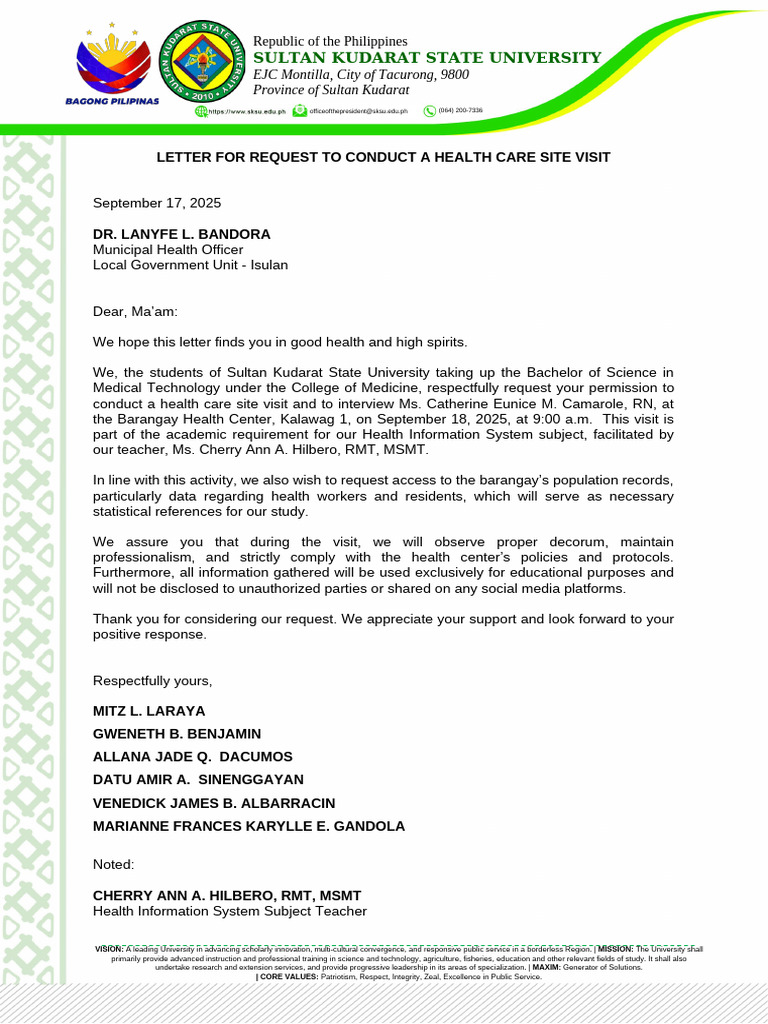 Health Center Site Visit Request | PDF