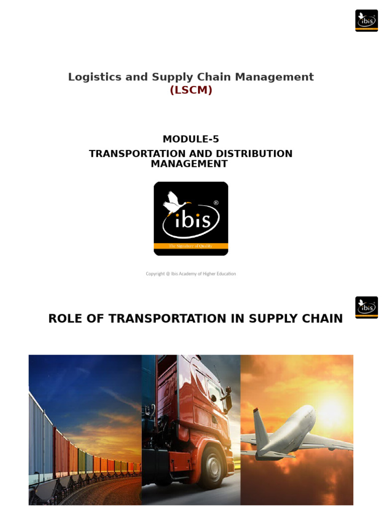 Role of Transport in Supply Chain | PDF | Cargo | Transport