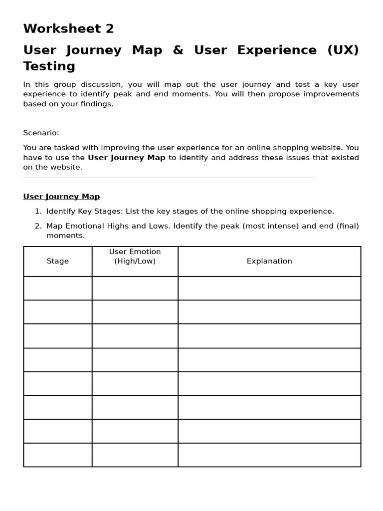 Finalizing User Journey Map Steps | PDF