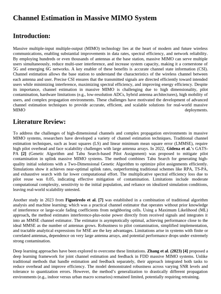 FChannel Estimation in Massive MIMO System | PDF | Mimo | Electronics