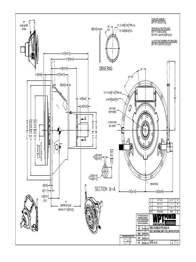 WPL110 Mech PTO Bellhousing Drawing | PDF
