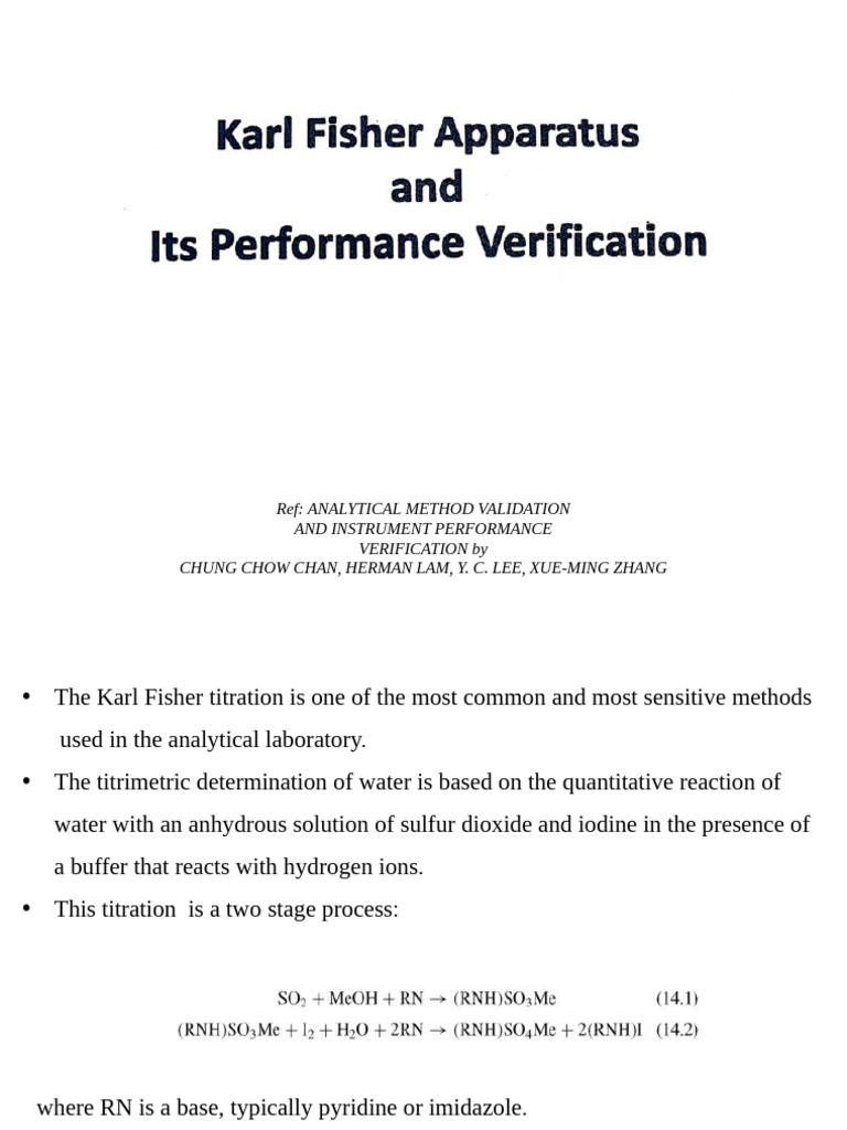 Karl Fischer Titration Method Overview | PDF | Titration | Chemistry