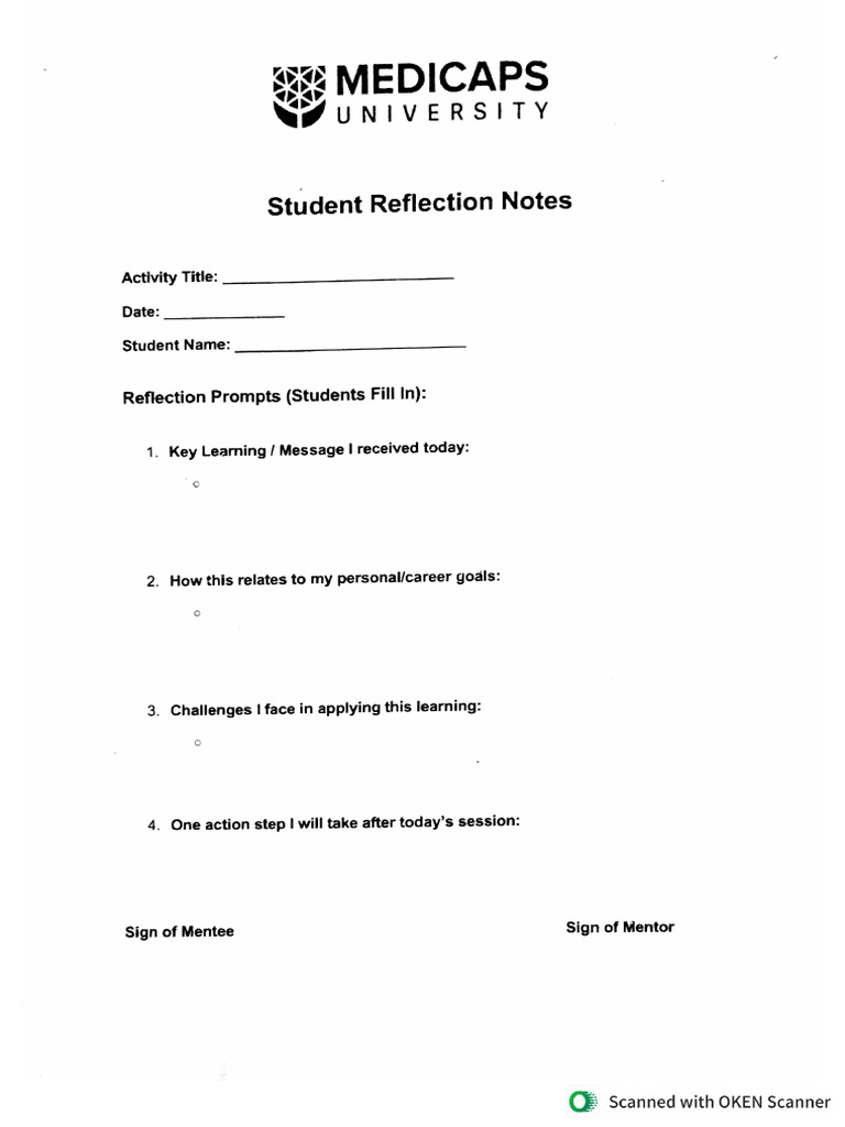 Student Reflection Notes | PDF