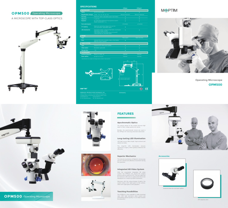 OPM500 Operating Microscope Features | PDF | Optics | Microscope