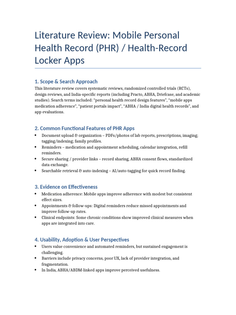Mobile PHR Apps: Features & Effectiveness | PDF | Health Care | Computing