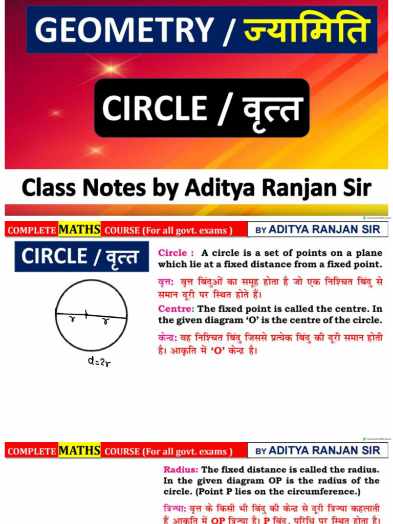 Circle (Class Notes) | PDF