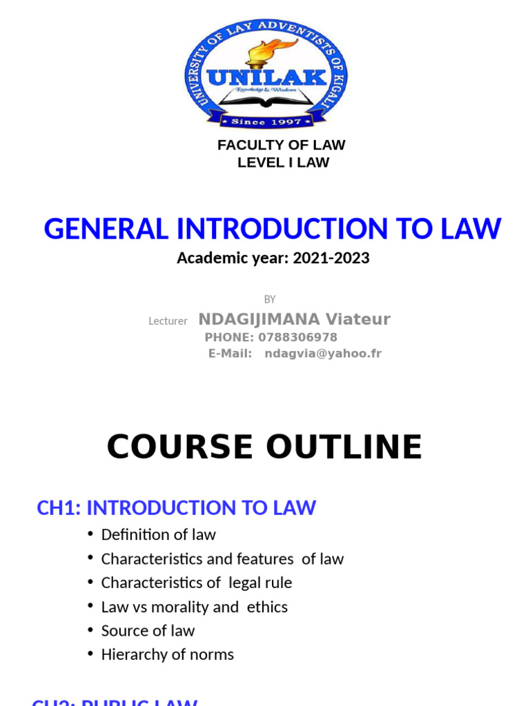 Introduction to Law Overview | PDF | Justice | Crime & Violence