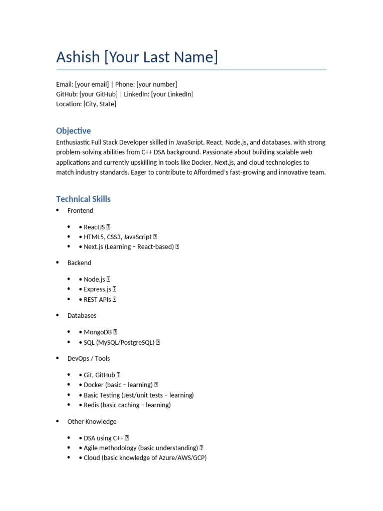 Full Stack Developer Resume Summary | PDF | Web Development | Mobile App