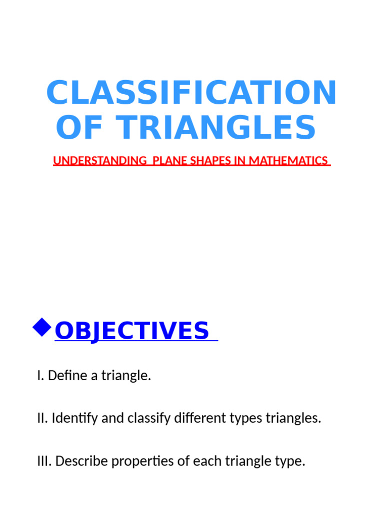 Triangle Classification in Geometry | PDF