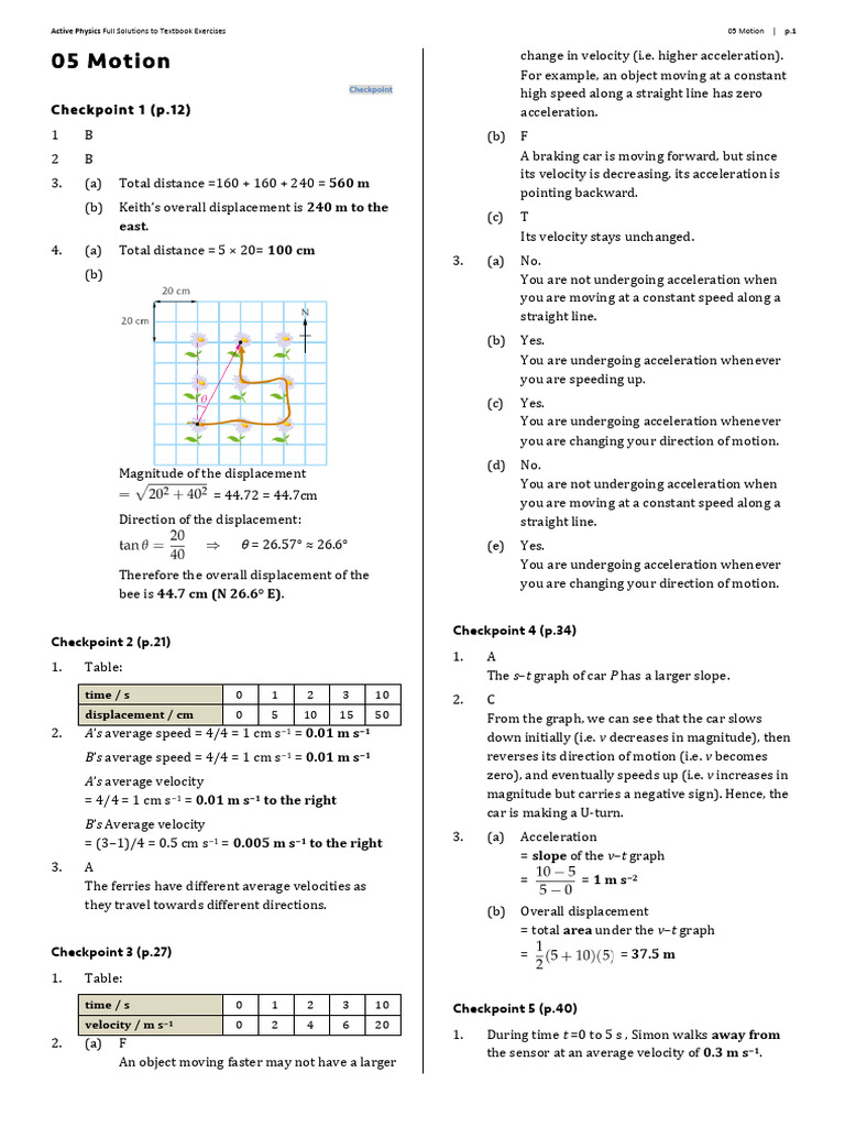 05 Exercise Solutions-E | PDF | Acceleration | Velocity