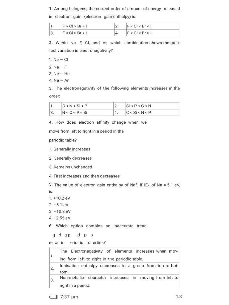 Periodic Table 3 | PDF