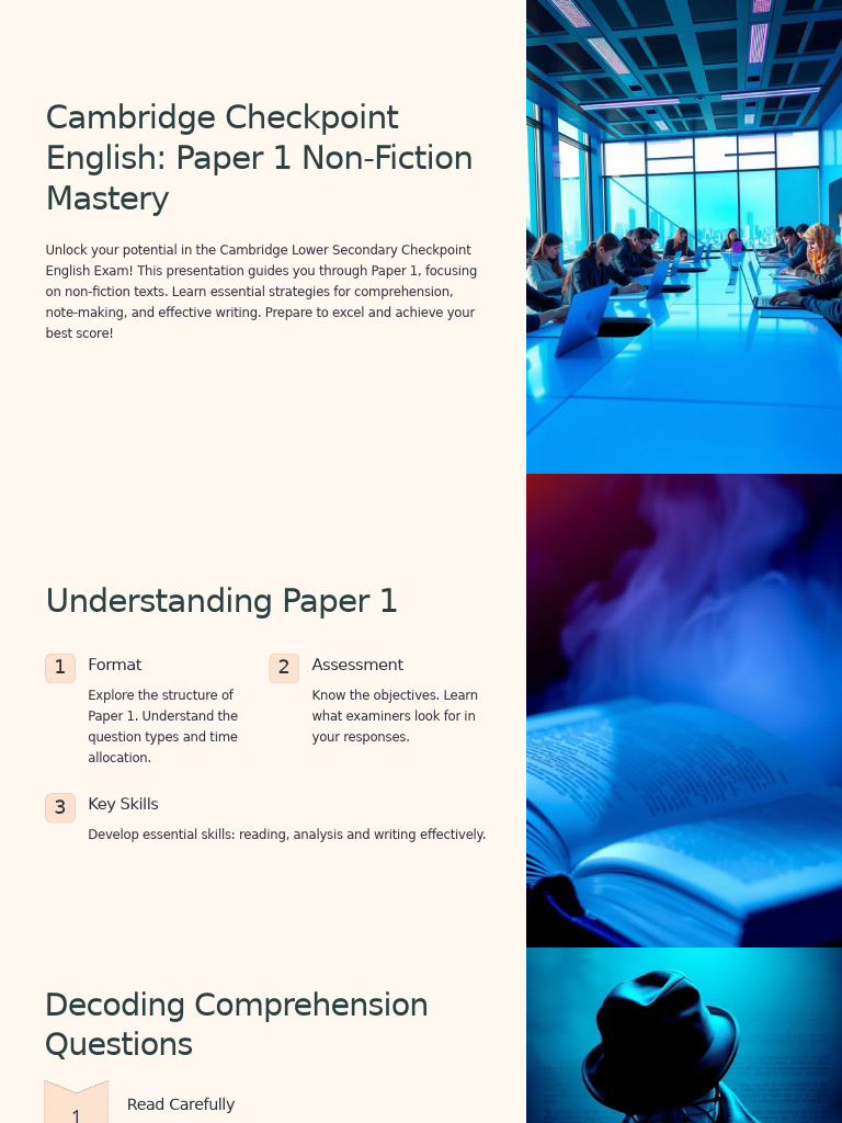 Cambridge Checkpoint English Exam Guide | PDF | Reading Comprehension ...
