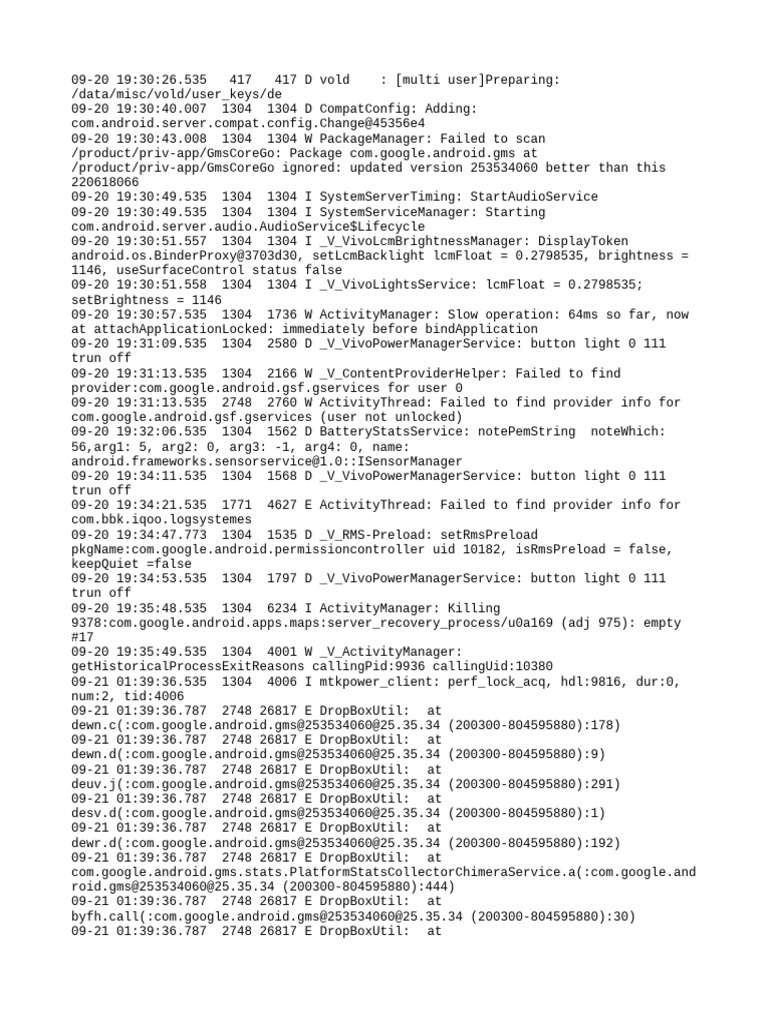 Android System Log Analysis | PDF | Operating System Technology | Software
