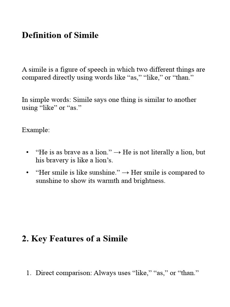 Understanding Similes: A Simple Guide | PDF